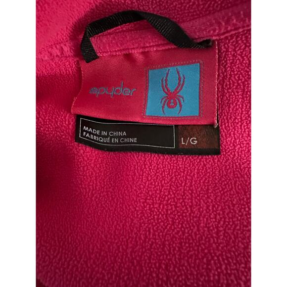 SPYDER Endure Hot Pink Mock Neck Fleece Lined Full Zip Jacket Women’s Sz Large - Picture 2 of 4